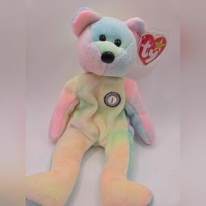 RARE RETIRED ORIGINAL Ty Beanie Baby - Birthday Bear B.B. Bear - Great Condition